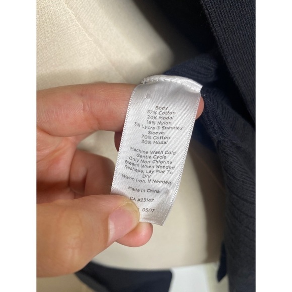 Talbots Petite Ribbed Long Sleeve Open Front Cardigan - Picture 7 of 10